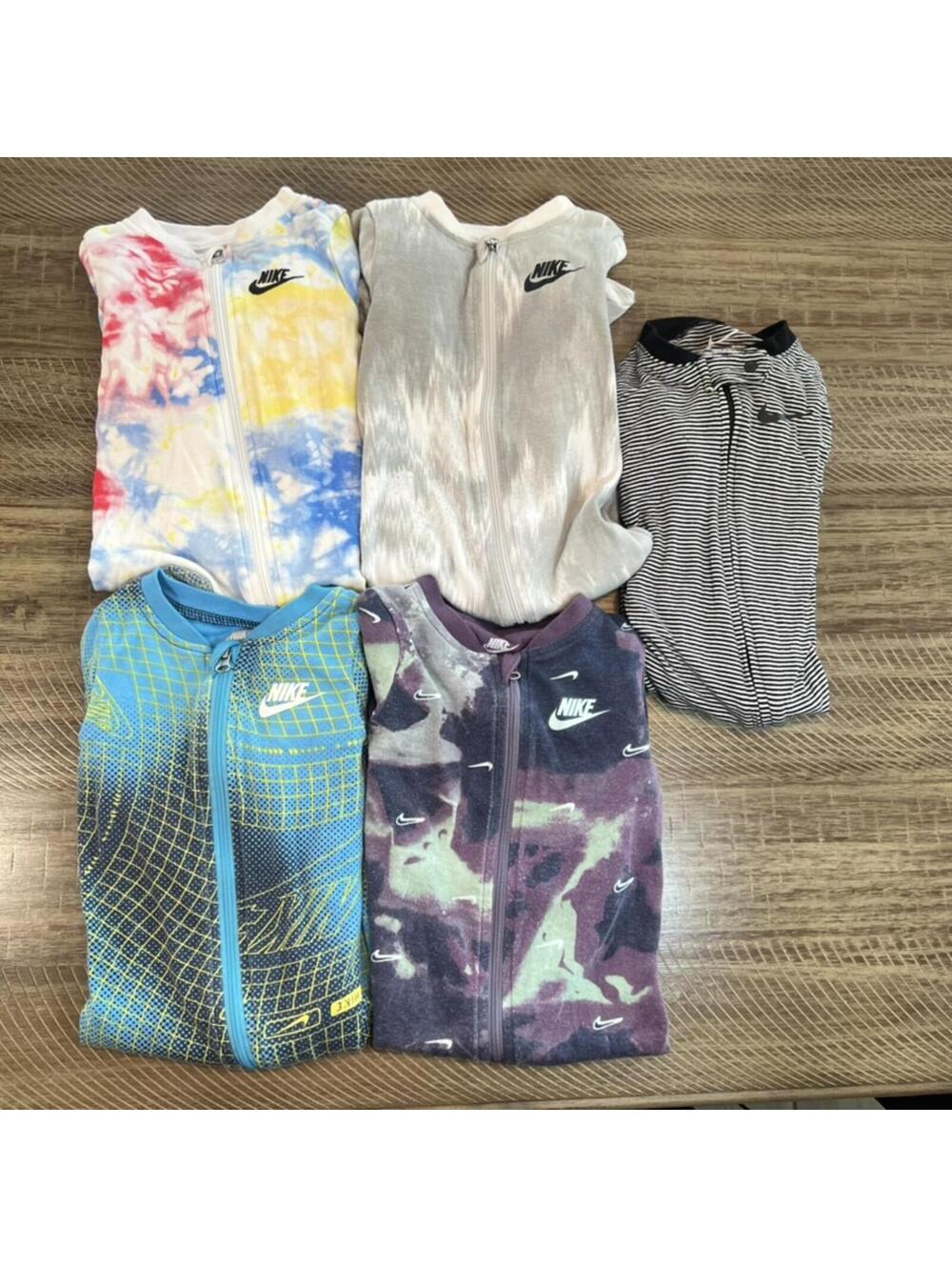 Nike Baby Boy Sleeper Bundle - 5 Footed Pajamas - 9M